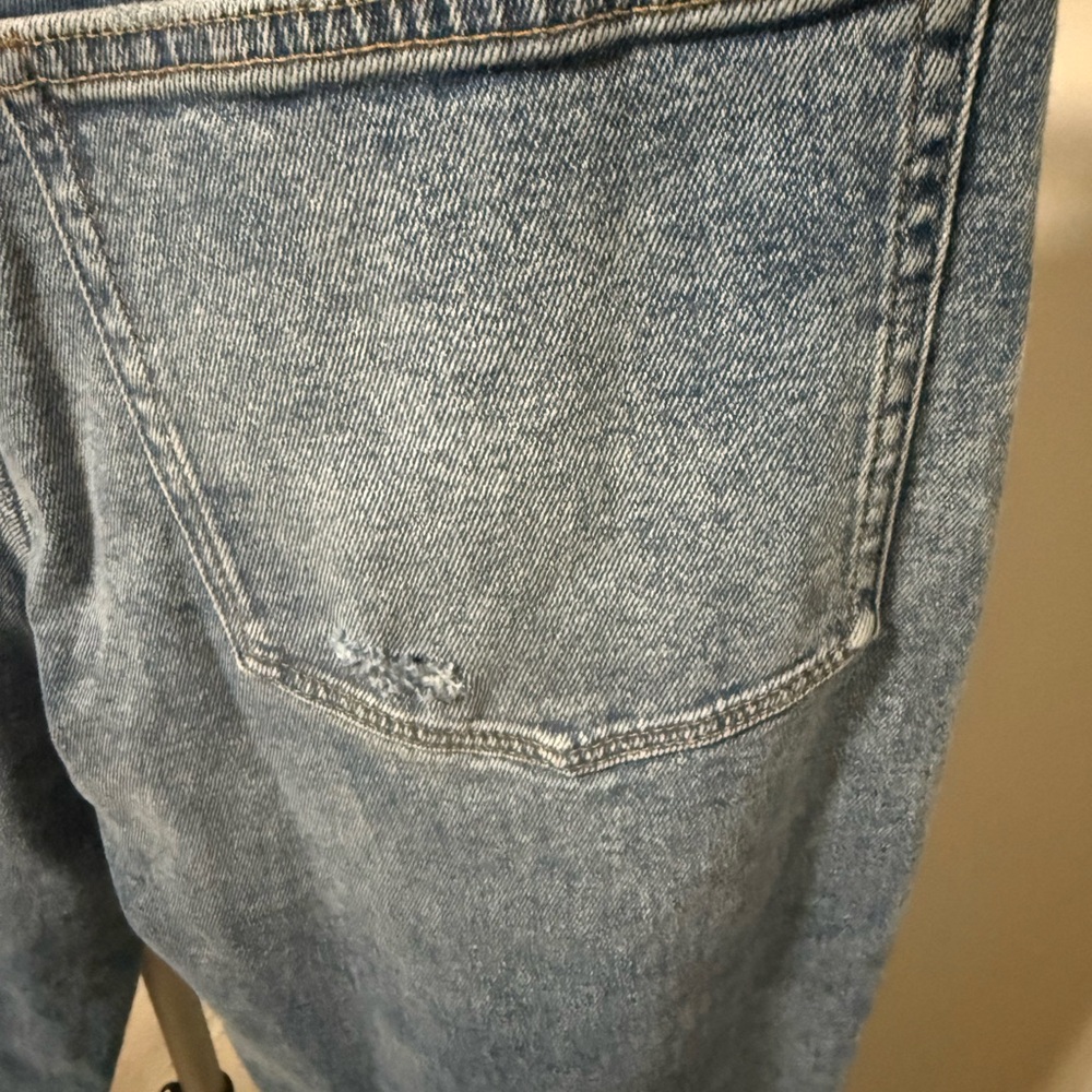 J. Crew Classic Vintage High Rise Medium Blue Jeans Raw Hem Distressed Pockets - Picture 5 of 10